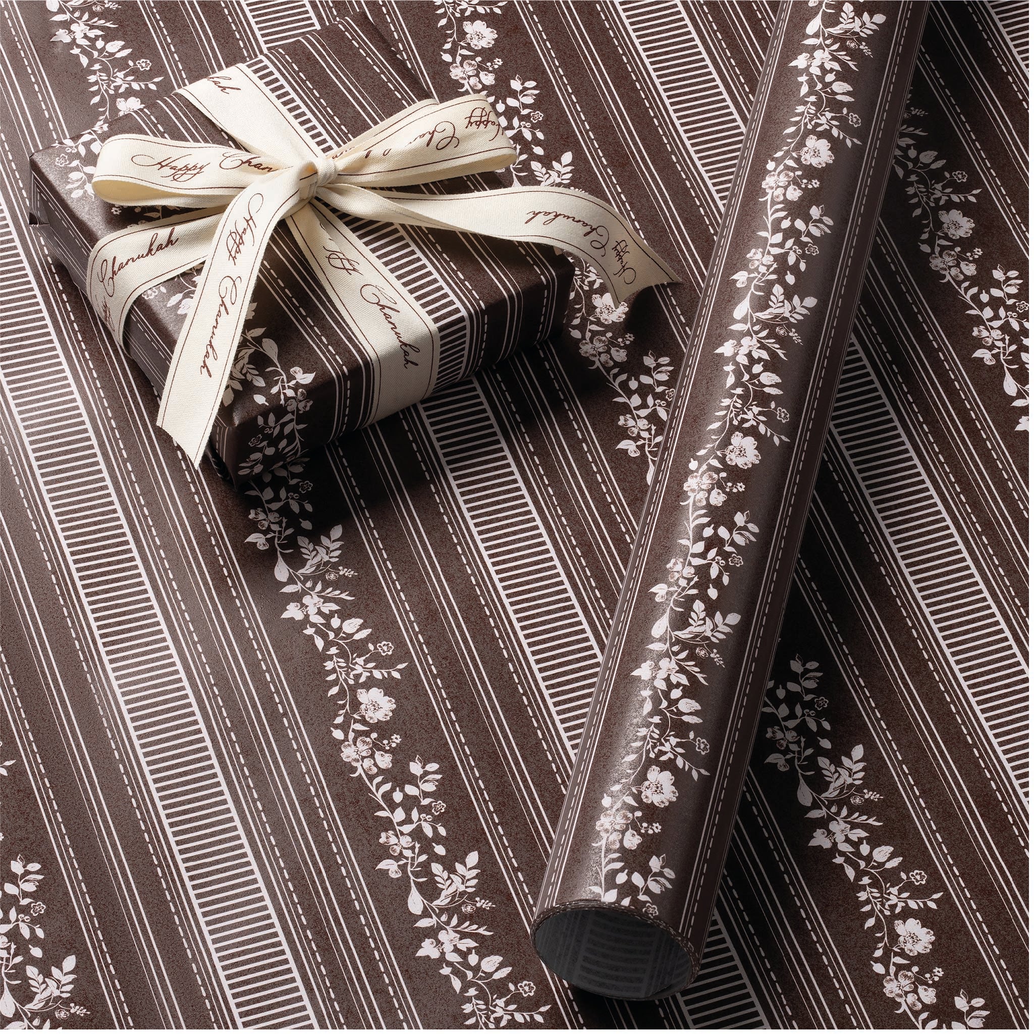 Regency Stripe Wrapping Paper- Chocolate