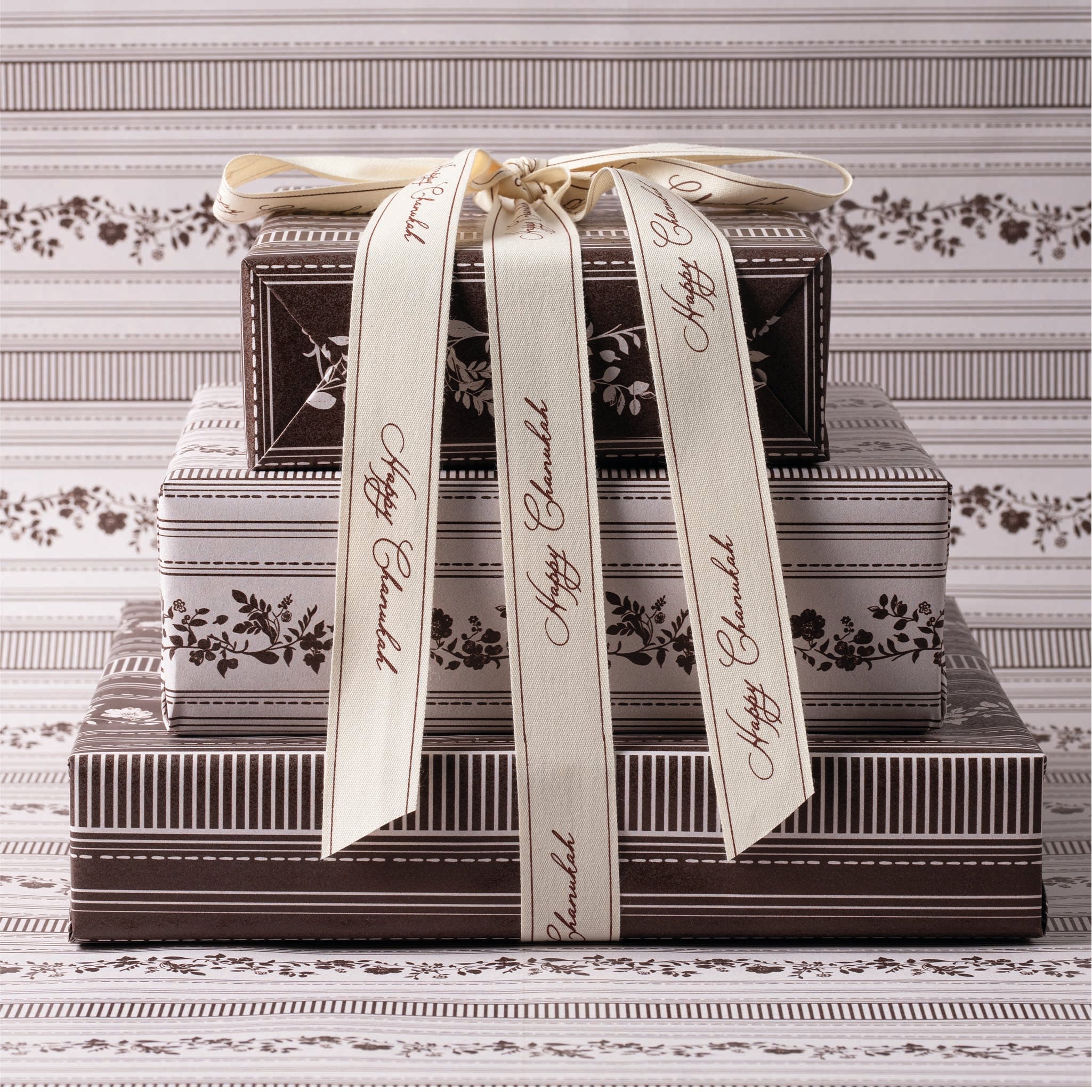 Regency Stripe Wrapping Paper- Chocolate