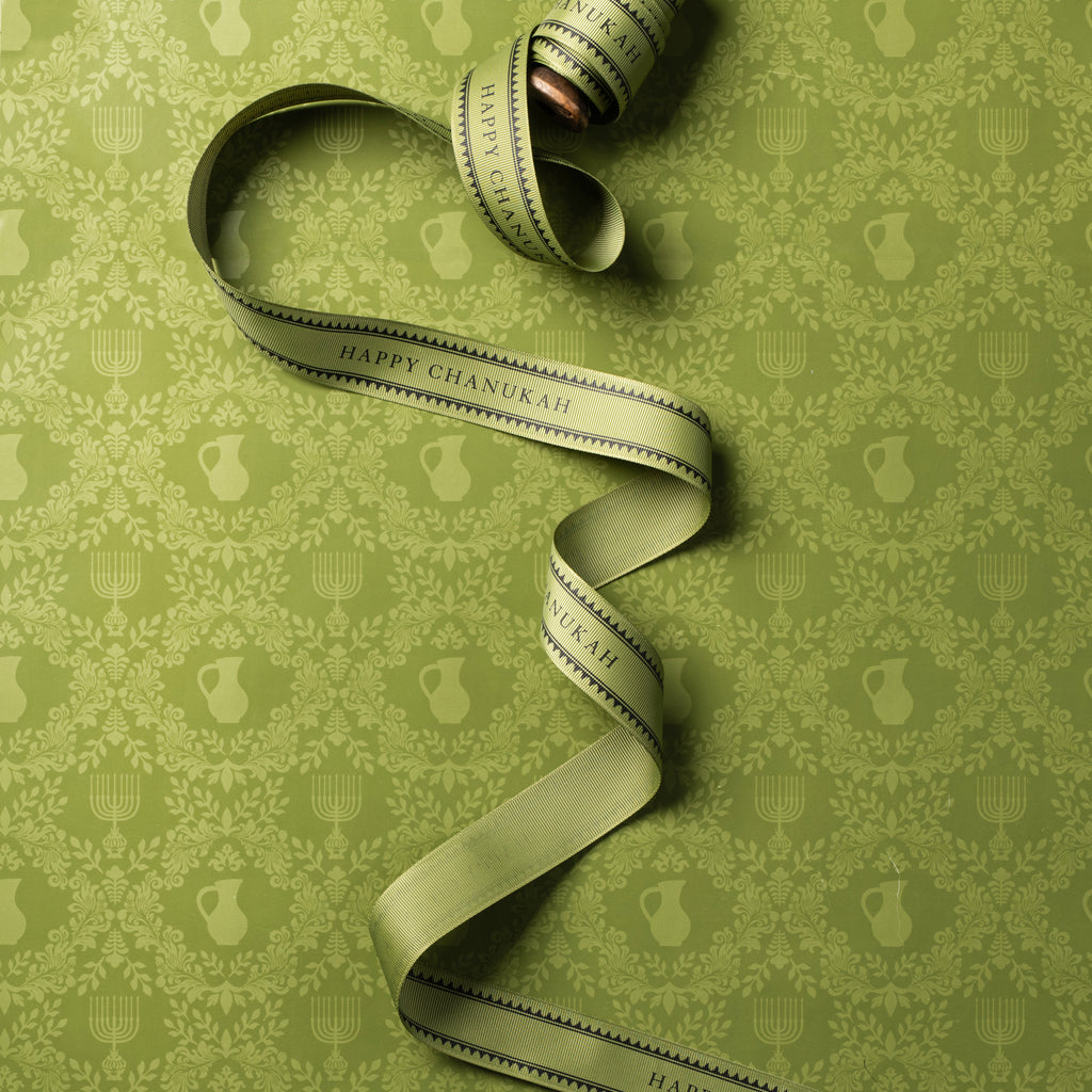 Olive Branch Chanukah Grosgrain Ribbon