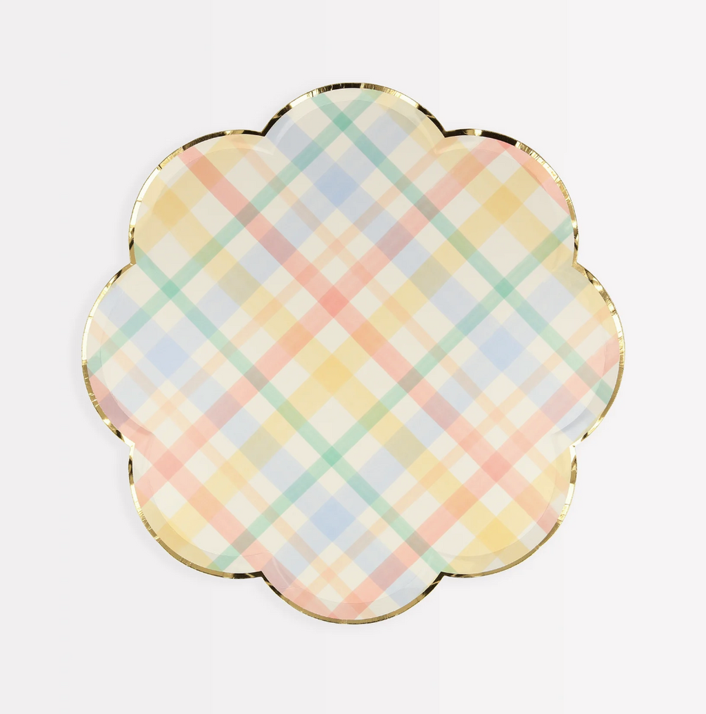Small Spring Plaid Plates