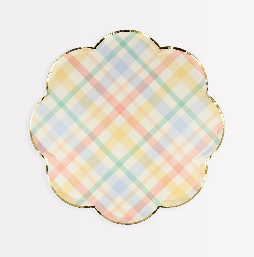 Small Spring Plaid Plates