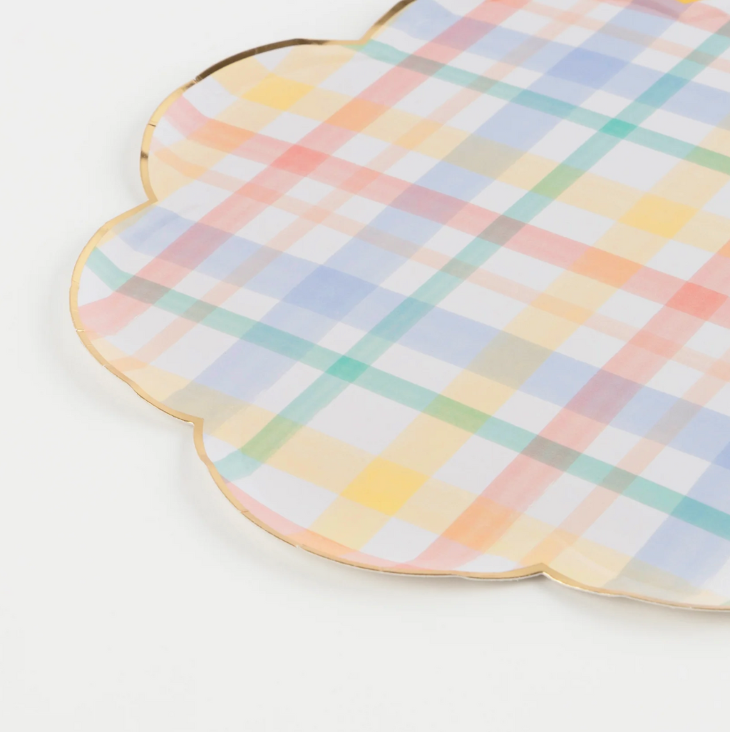 Small Spring Plaid Plates