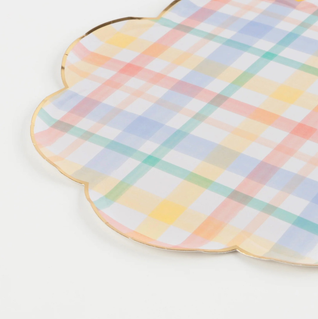 Small Spring Plaid Plates
