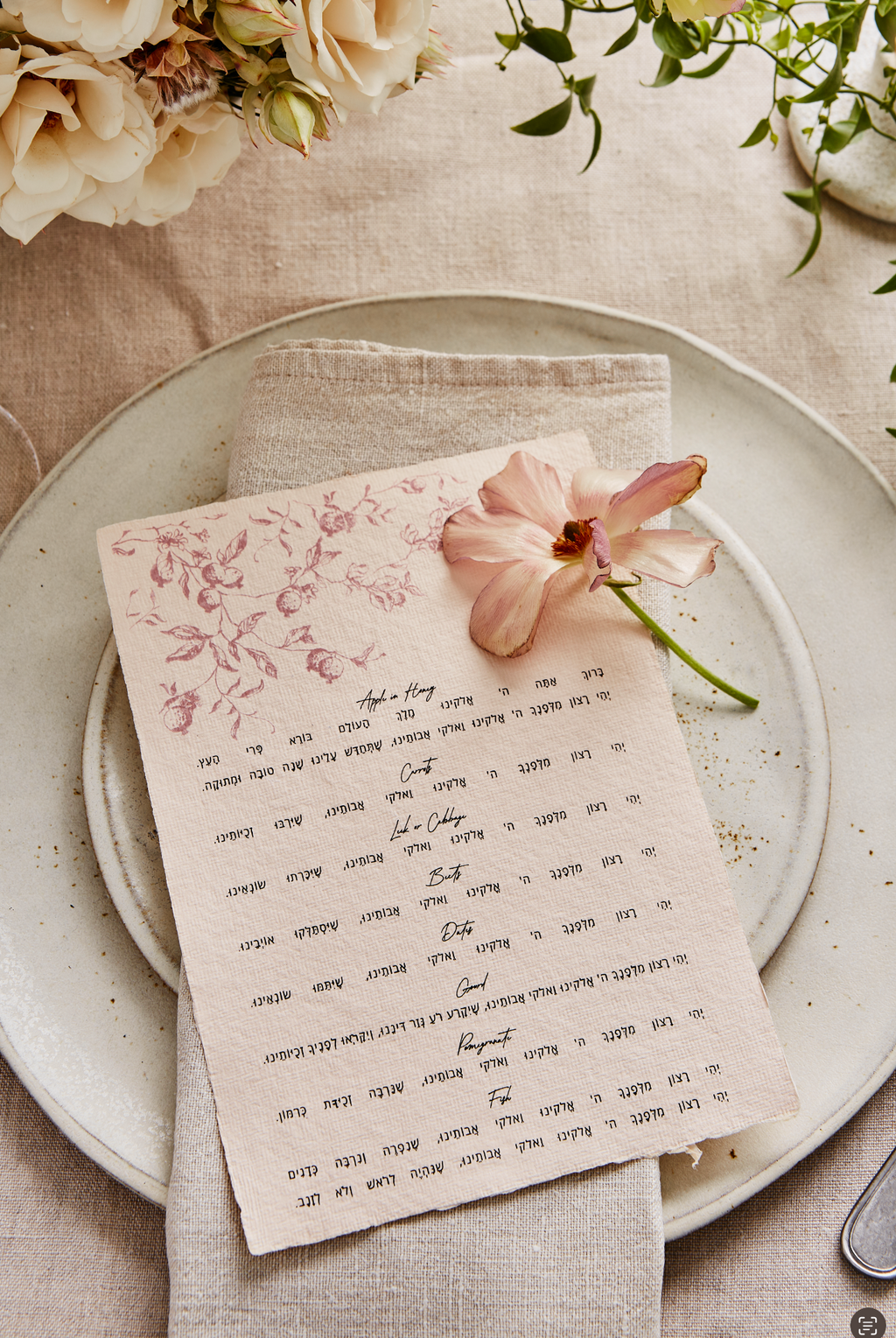 Simanim Card | The Chef's Wife Edition