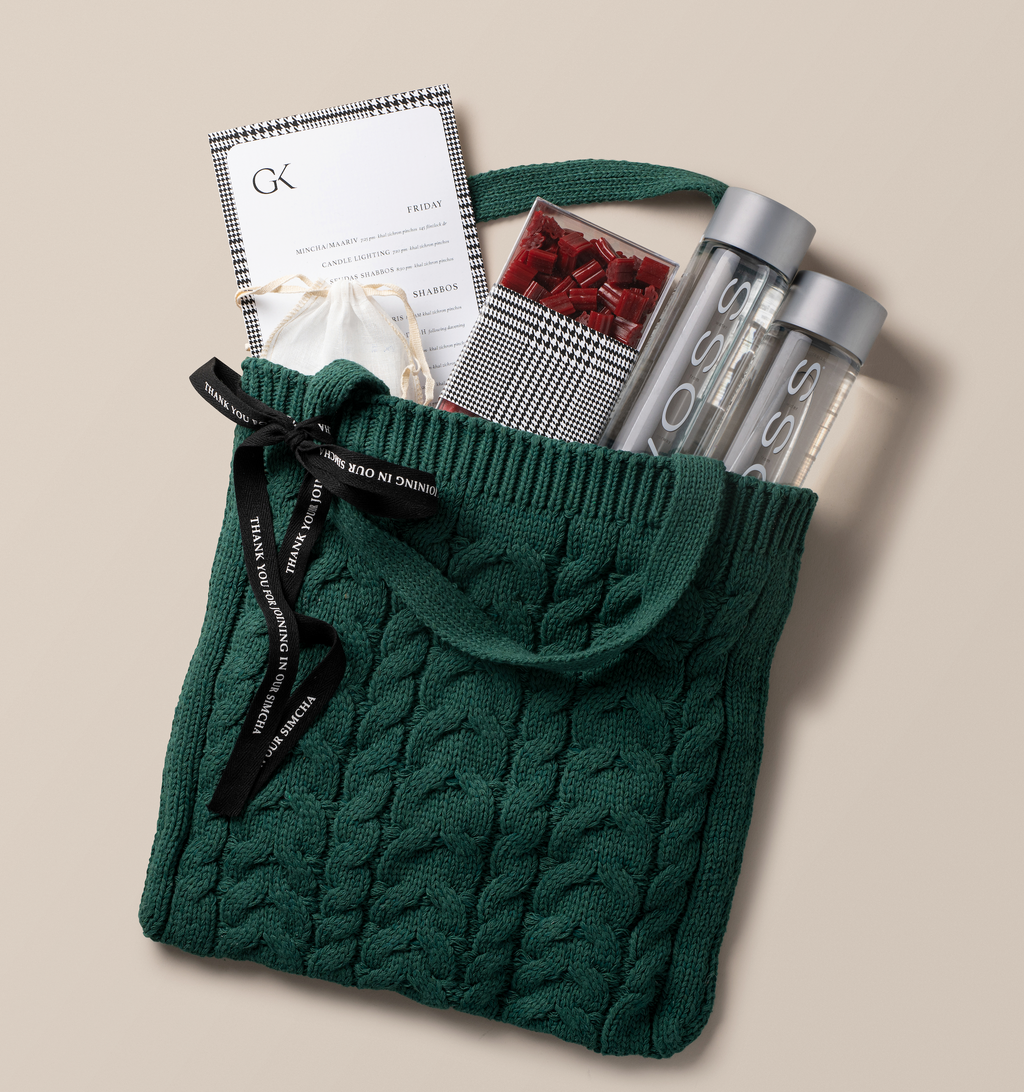 Green Cable Knit Hostess Bag