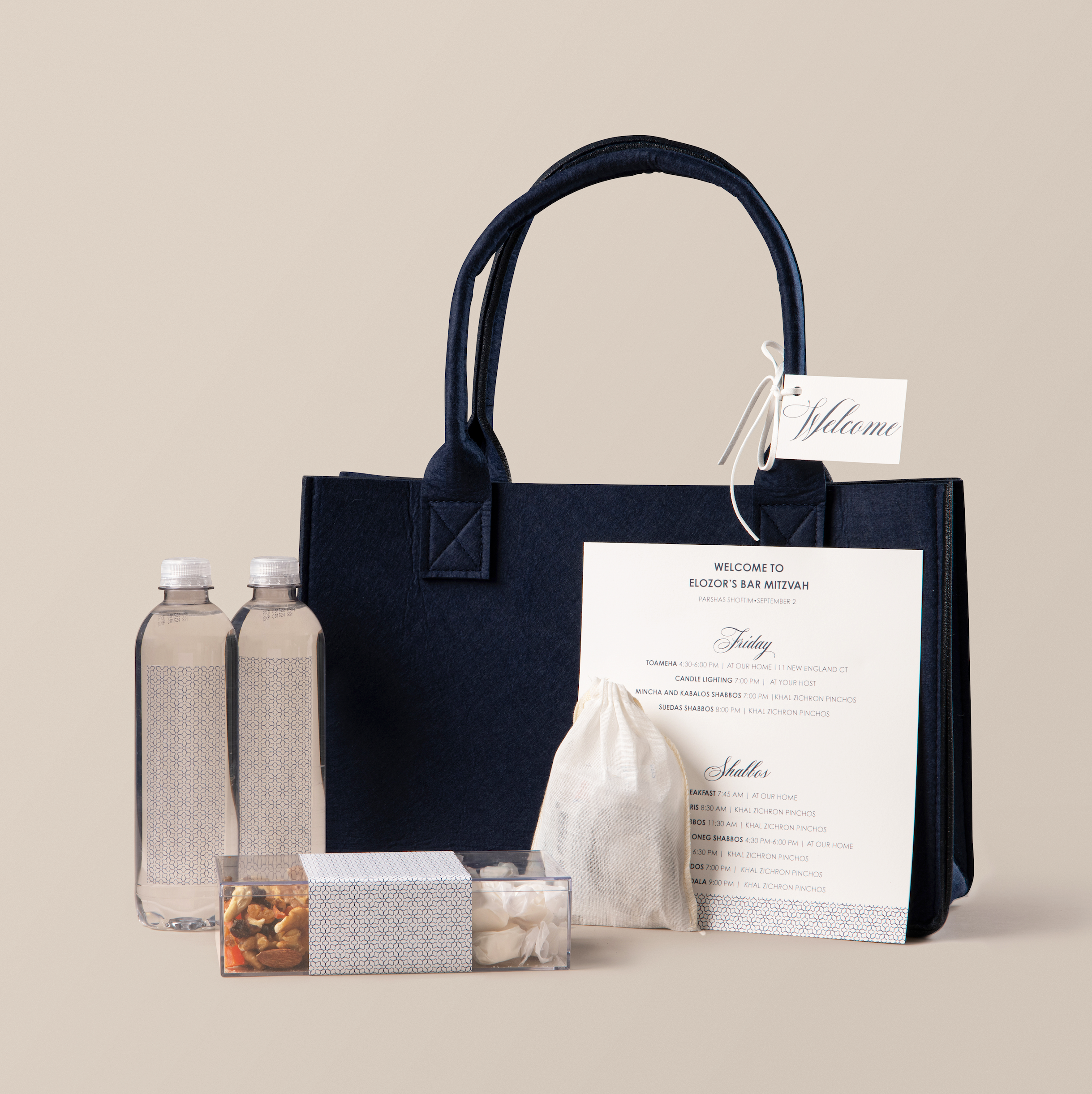 Large Navy Hostess Tote Bag