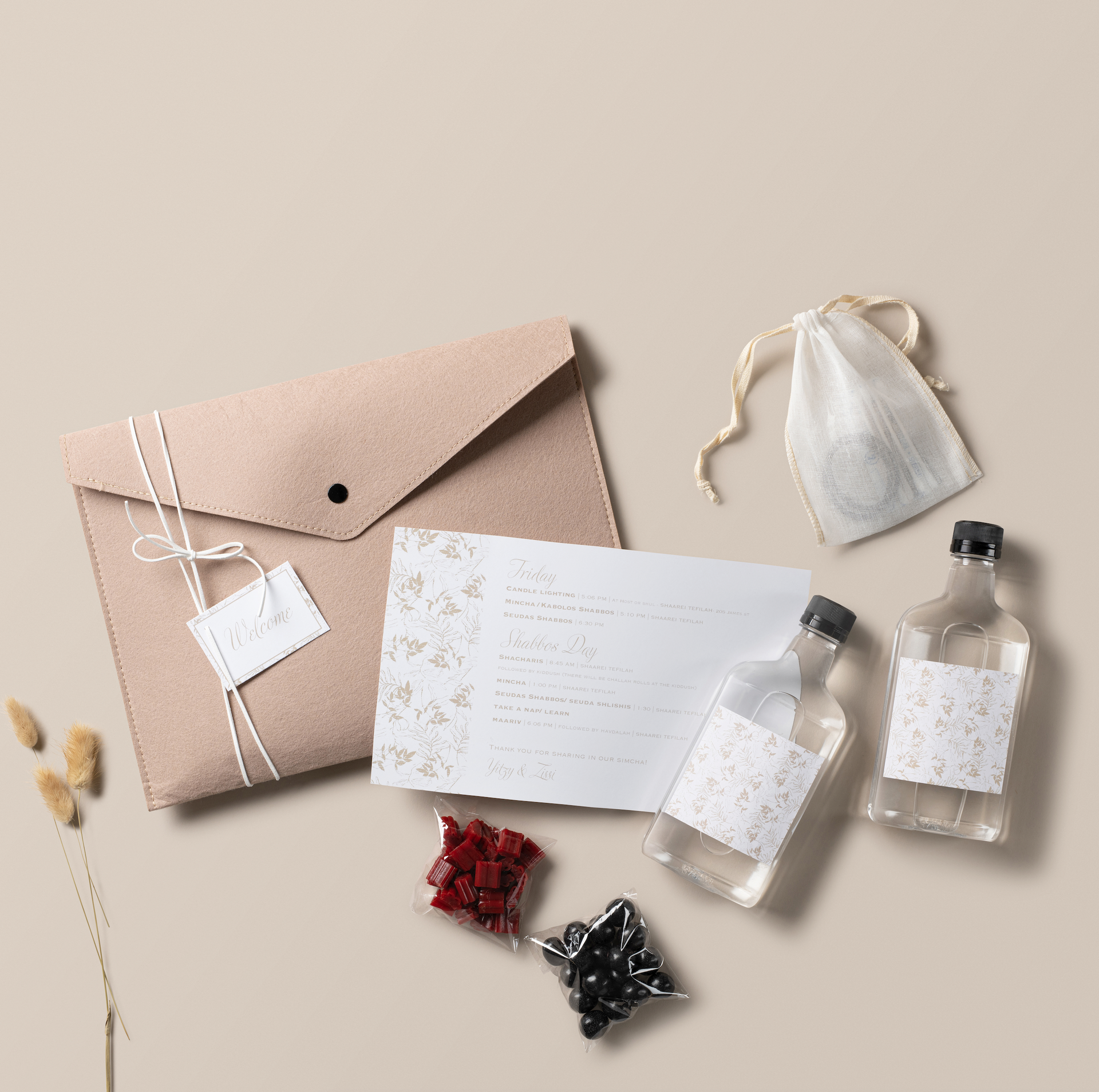 Taupe Felt Hostess Envelopes