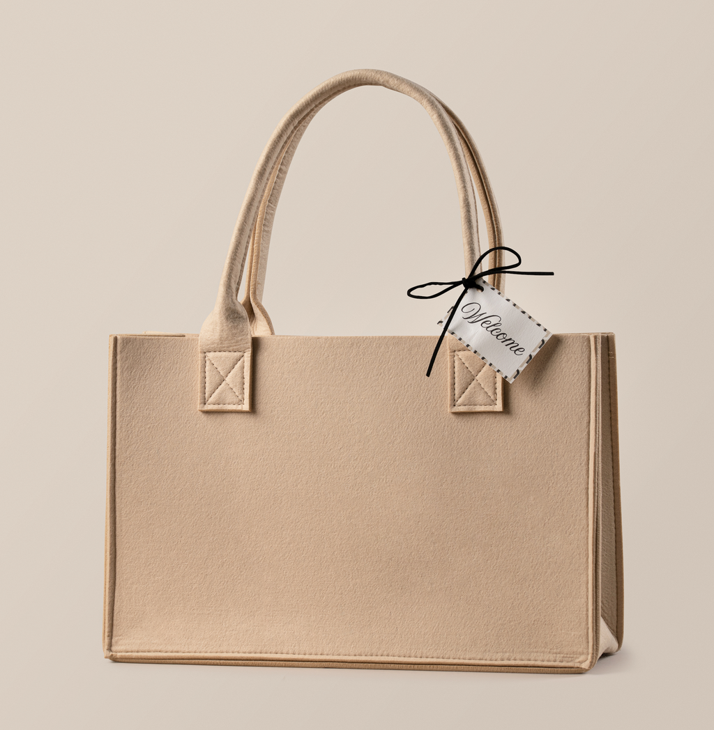 Large Taupe Hostess Tote Bag