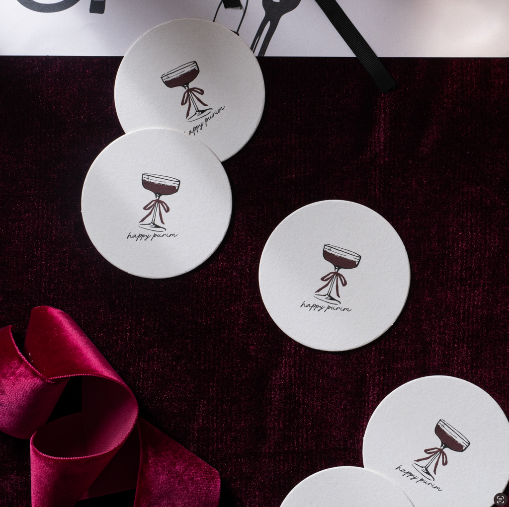 Bows & Bordeaux Coasters