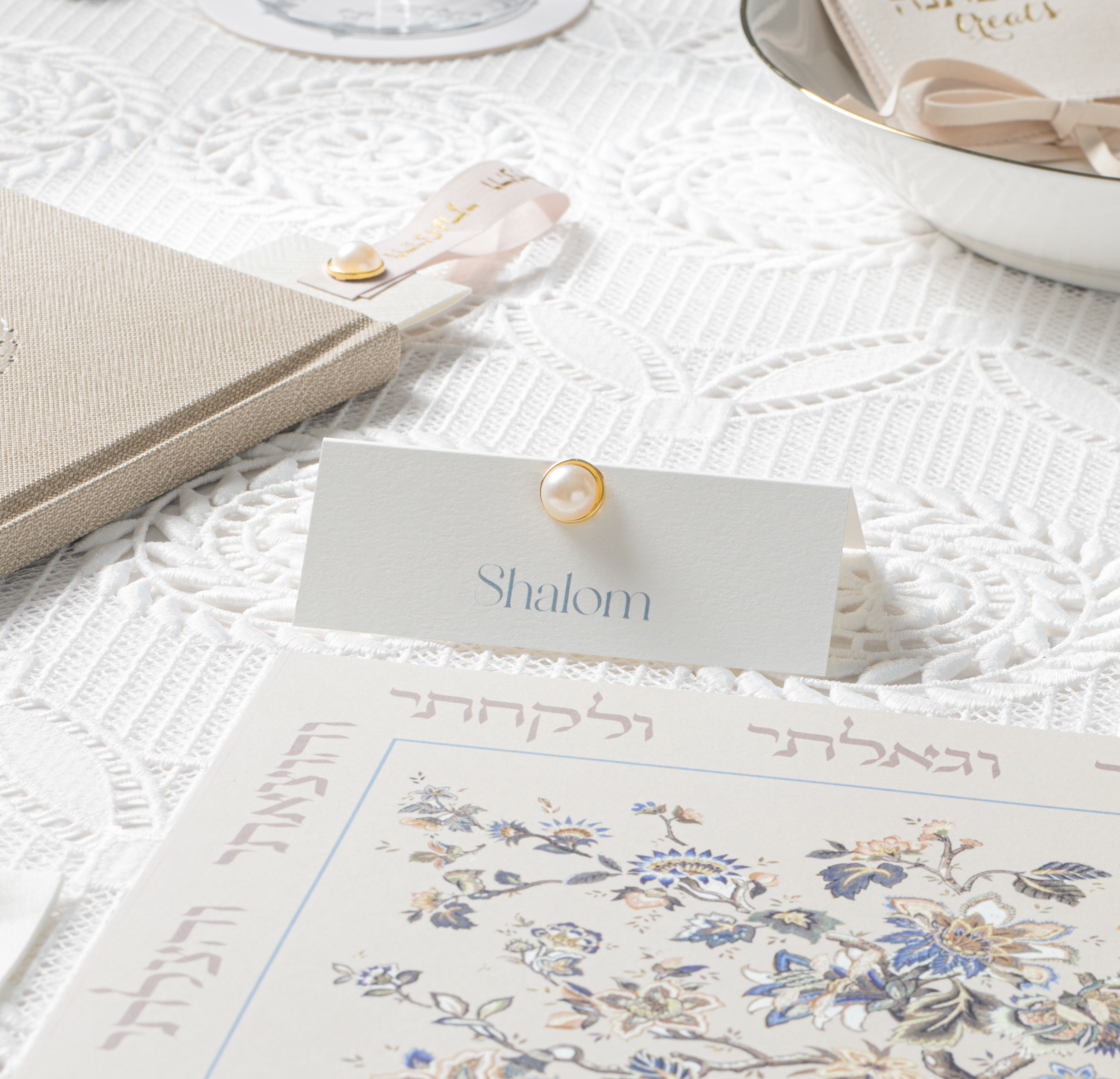 Pearl Embellished Place Card