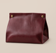 Burgundy  Leather Snap Hostess Pouch