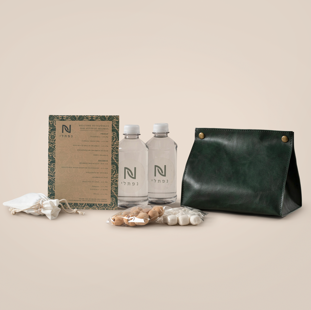 Forest green Leather Snap Hostess Pouch