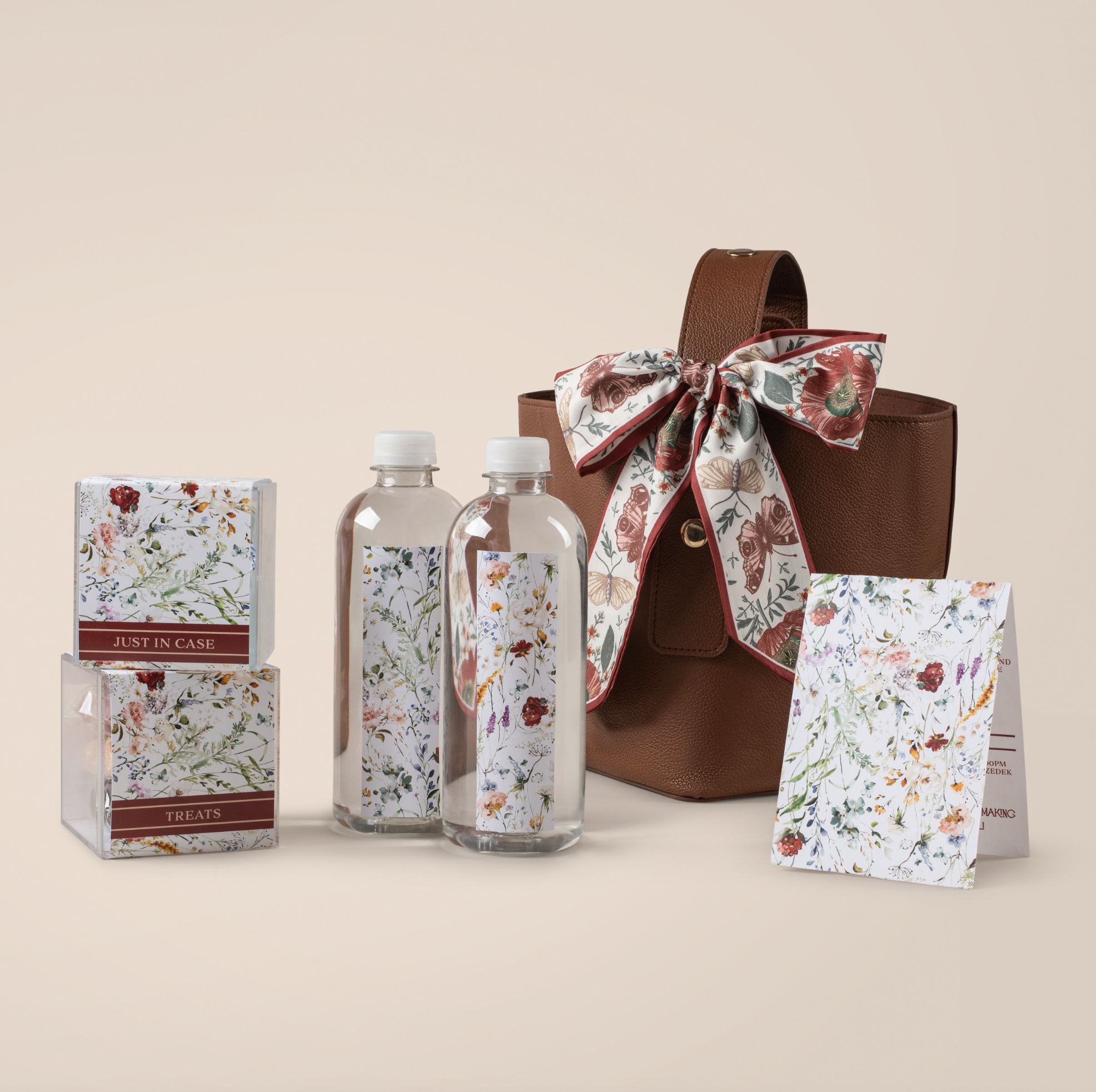 brown leather bucket bag