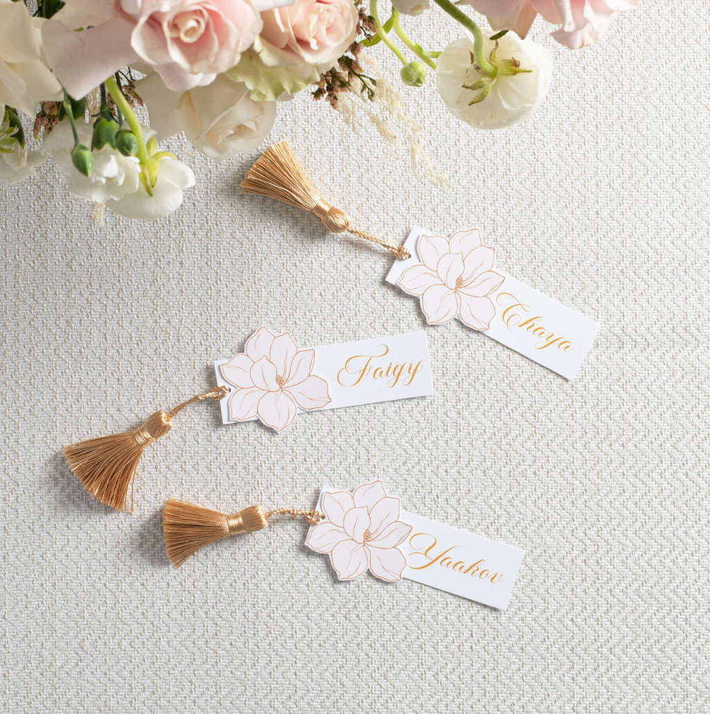 Pastel Blooms Seder name cards