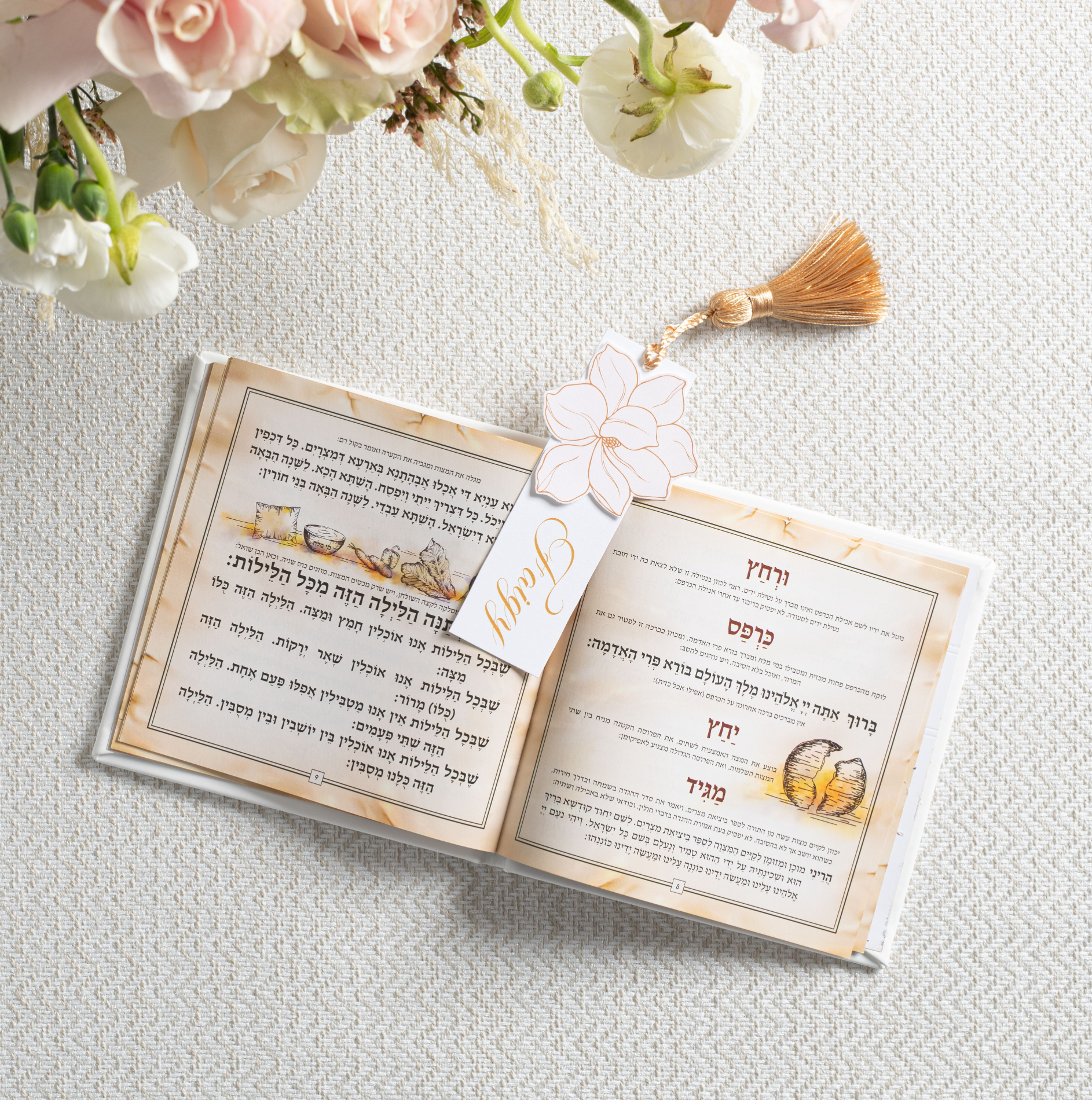 Pastel Blooms Seder name cards