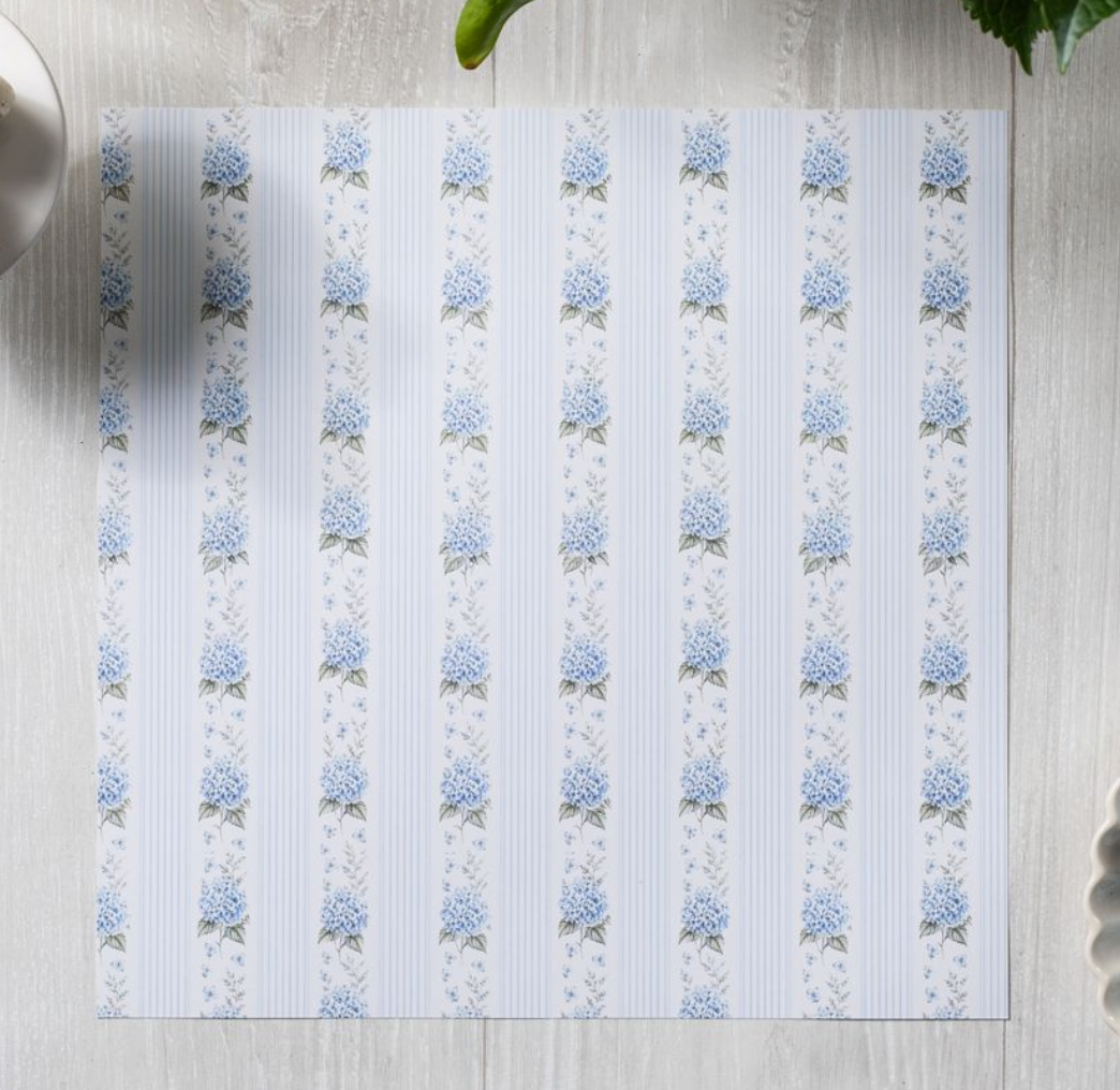 Hydrangea Blossom Floral Stripe Placemat