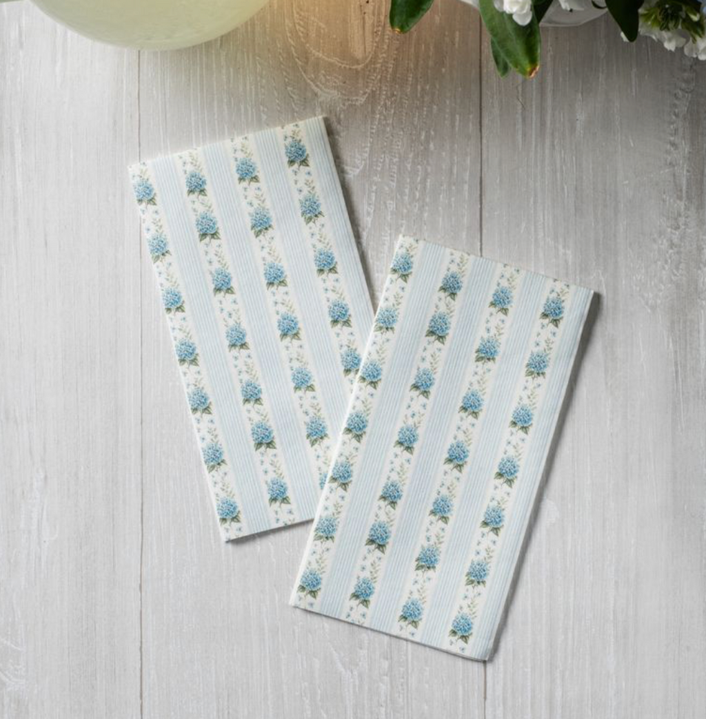 Hydrangea Blossom Floral Stripe Napkin