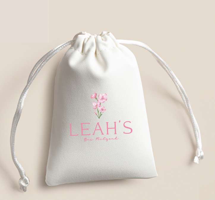 Custom white leather pekelach bags