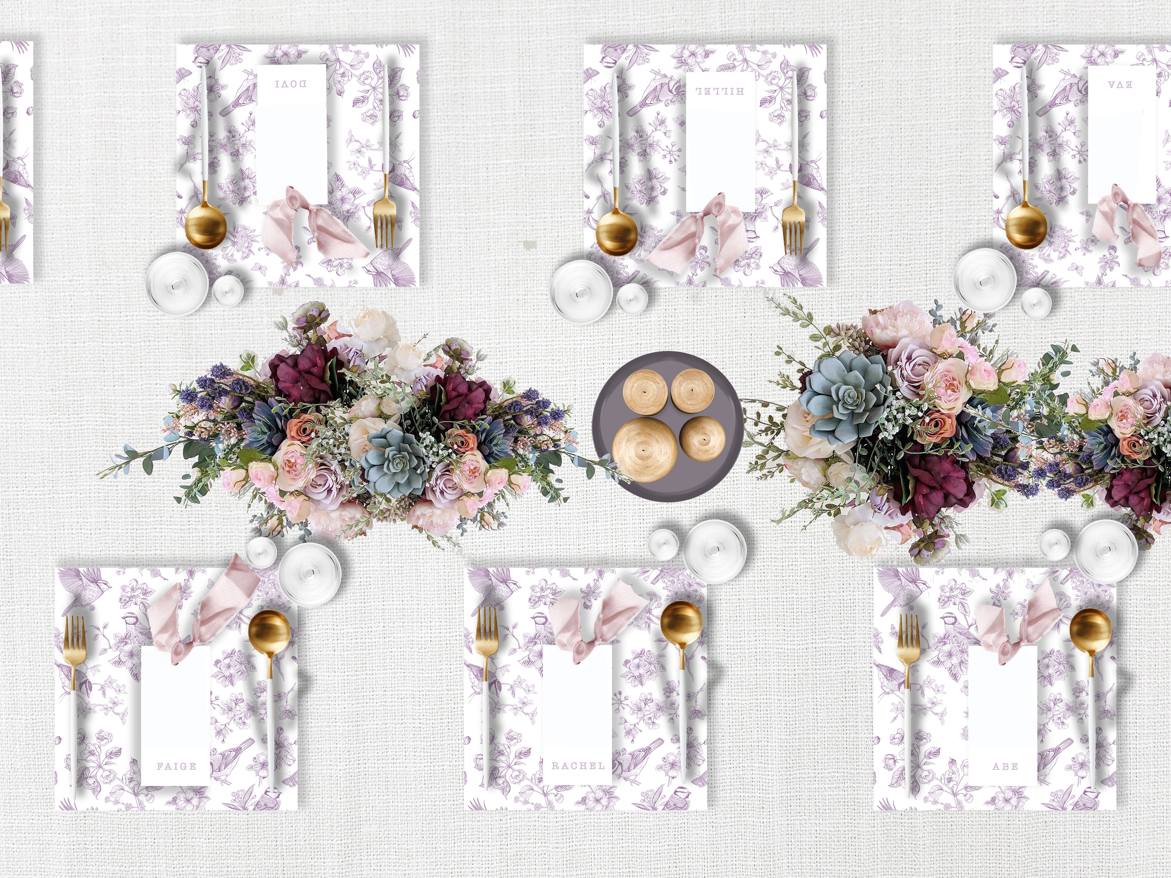 Frayed Pink Ribbon Place Card