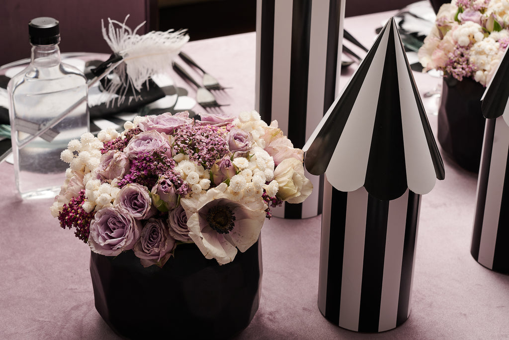 B&W Tent Centerpieces