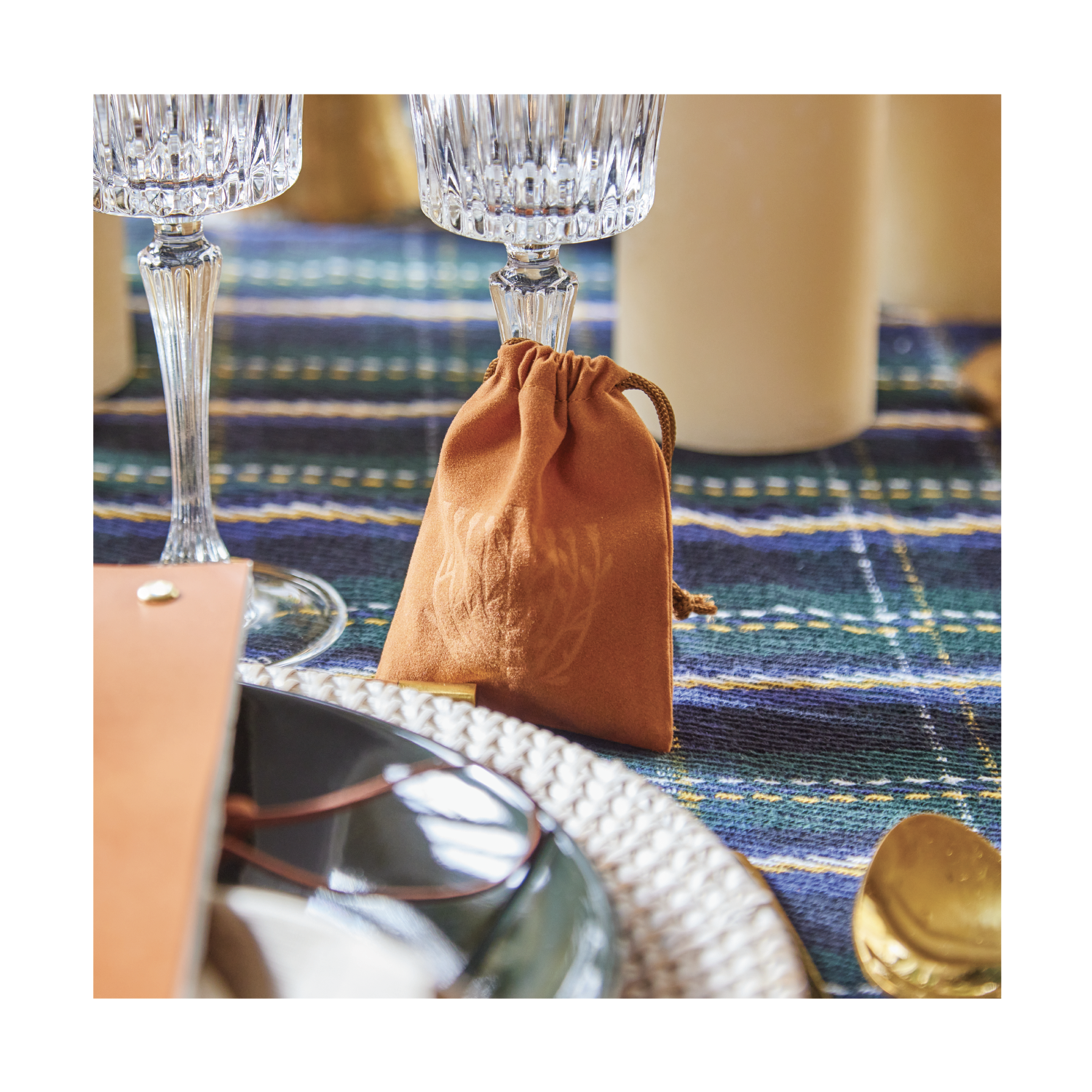 Lights & Leather Menorah Pouch Favors