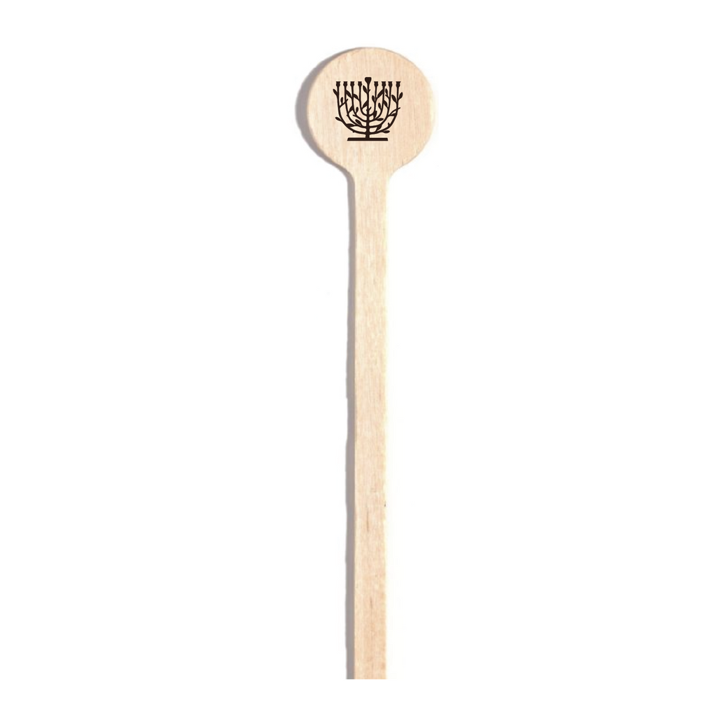 Lights & Leather Menorah Wood Stirrers