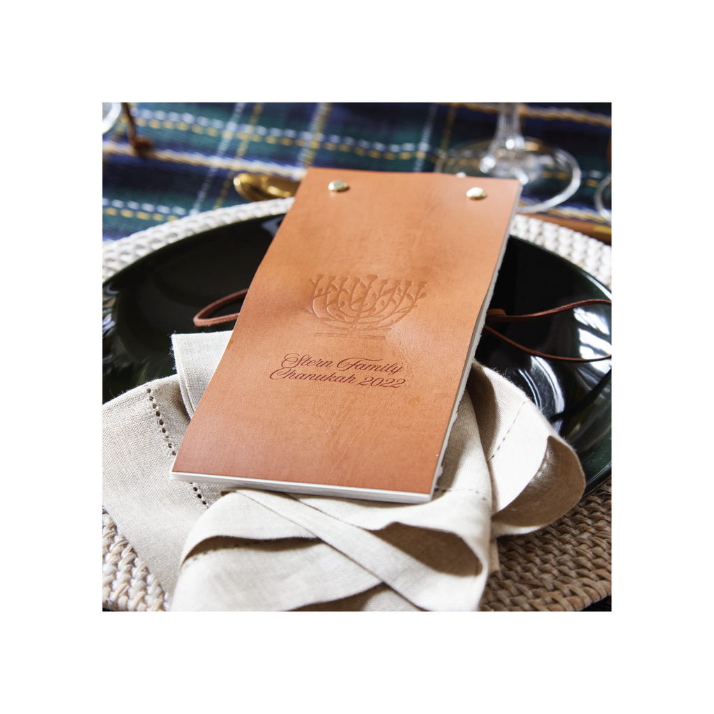 Lights & Leather Embossed Menu Cards