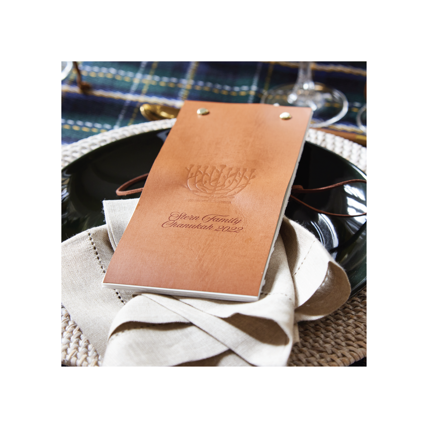 Lights & Leather Embossed Menu Cards