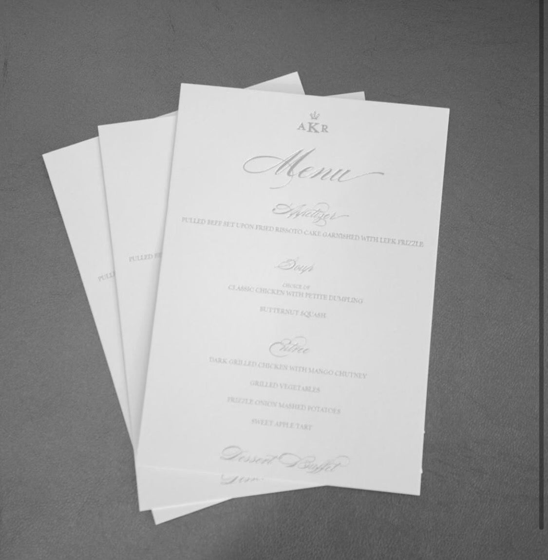 Delicate Design Menu Card