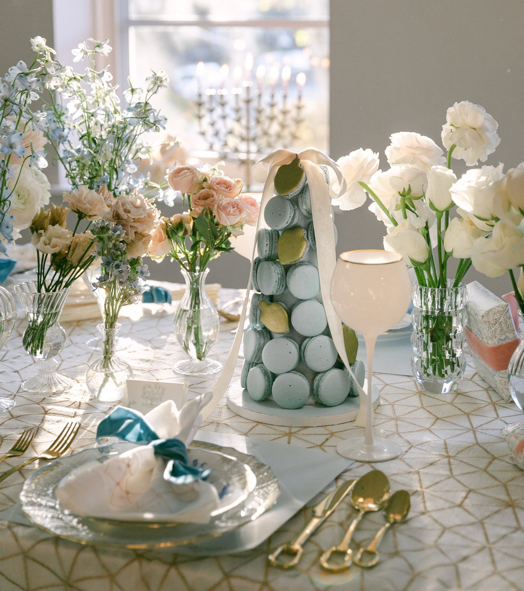 Garland Menorah square bordered placemat