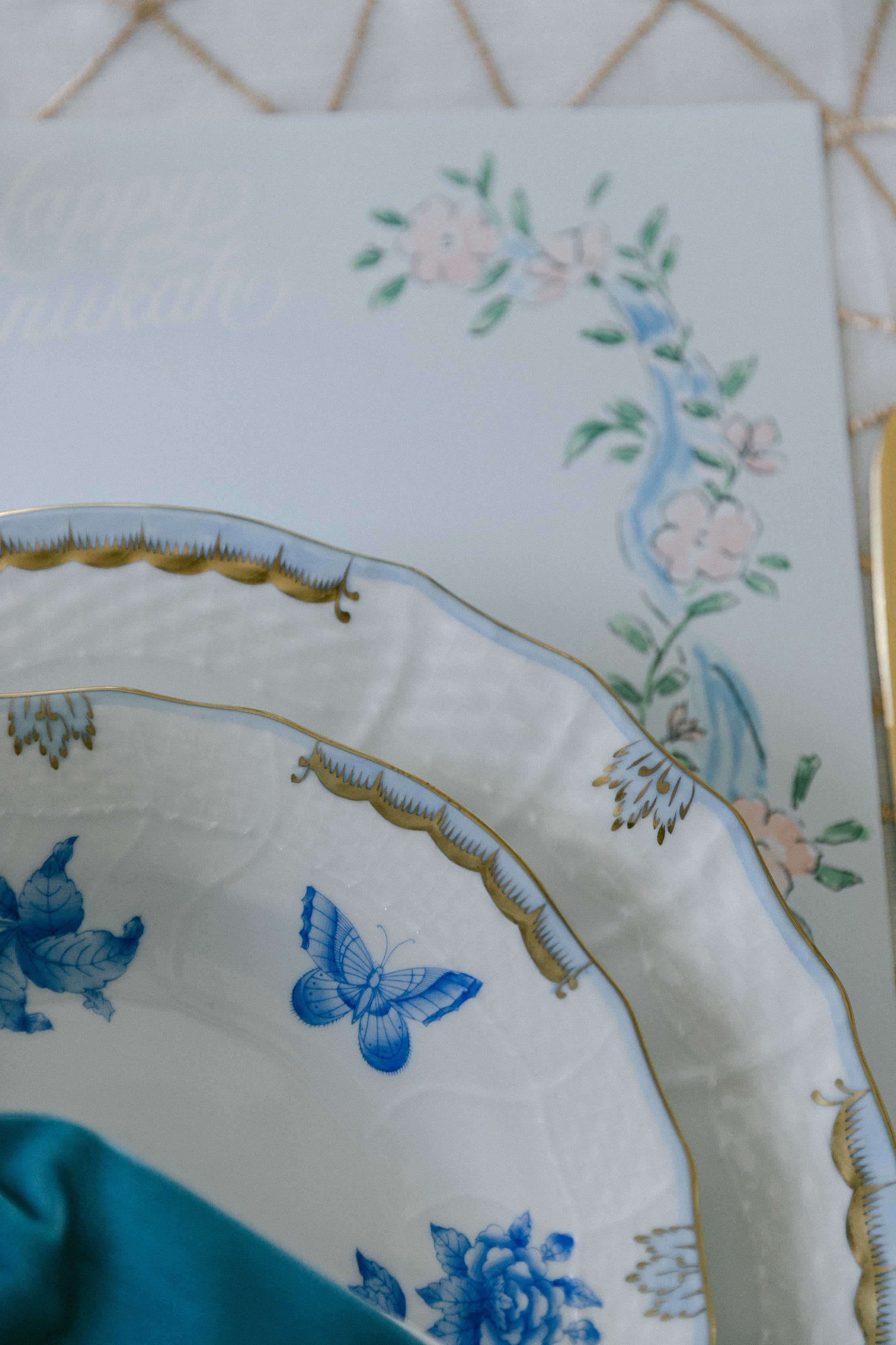 Garland Menorah square bordered placemat