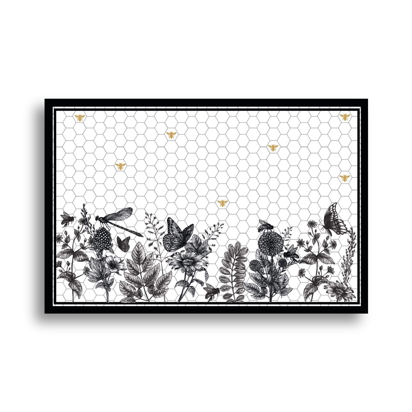Black & White Honeycomb Table Placemat