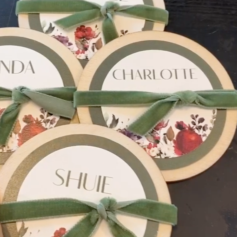 Pom Wood Name Card | Rachel Ostroy Collection