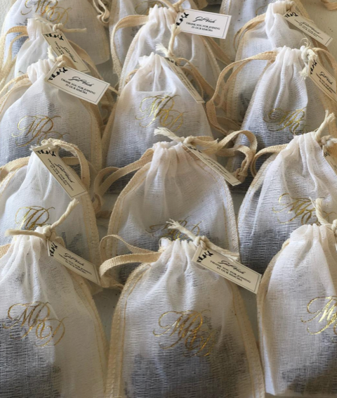 Besamim Linen Bags Custom Stamped  | The Stamp Studio