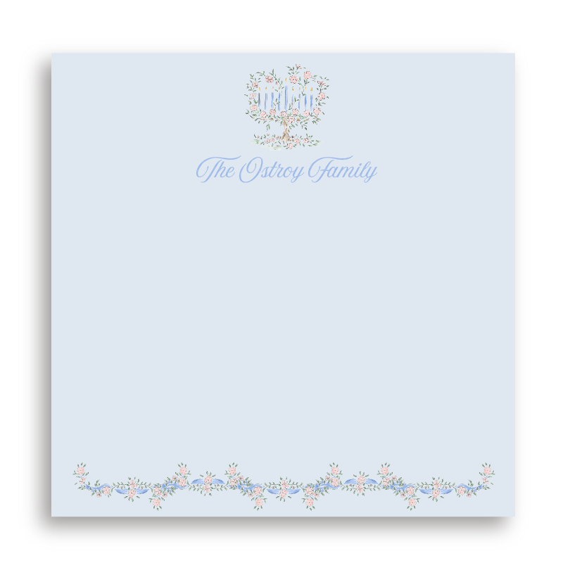Garland Menorah square personalized placemat