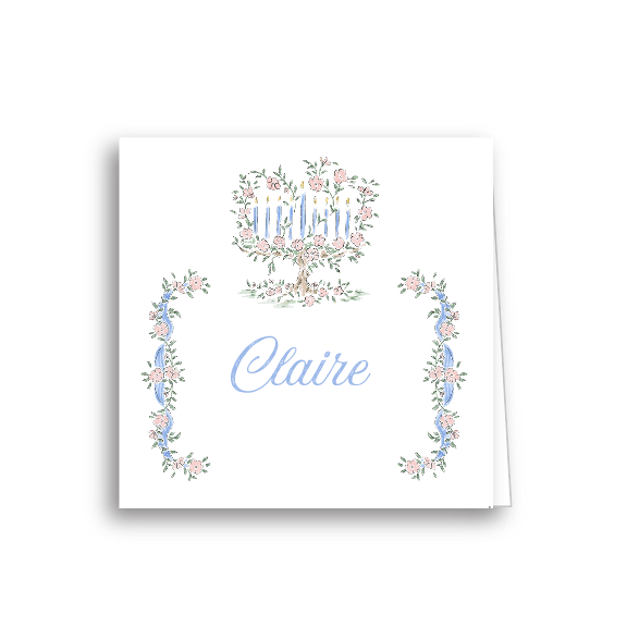 Garland Menorah name cards