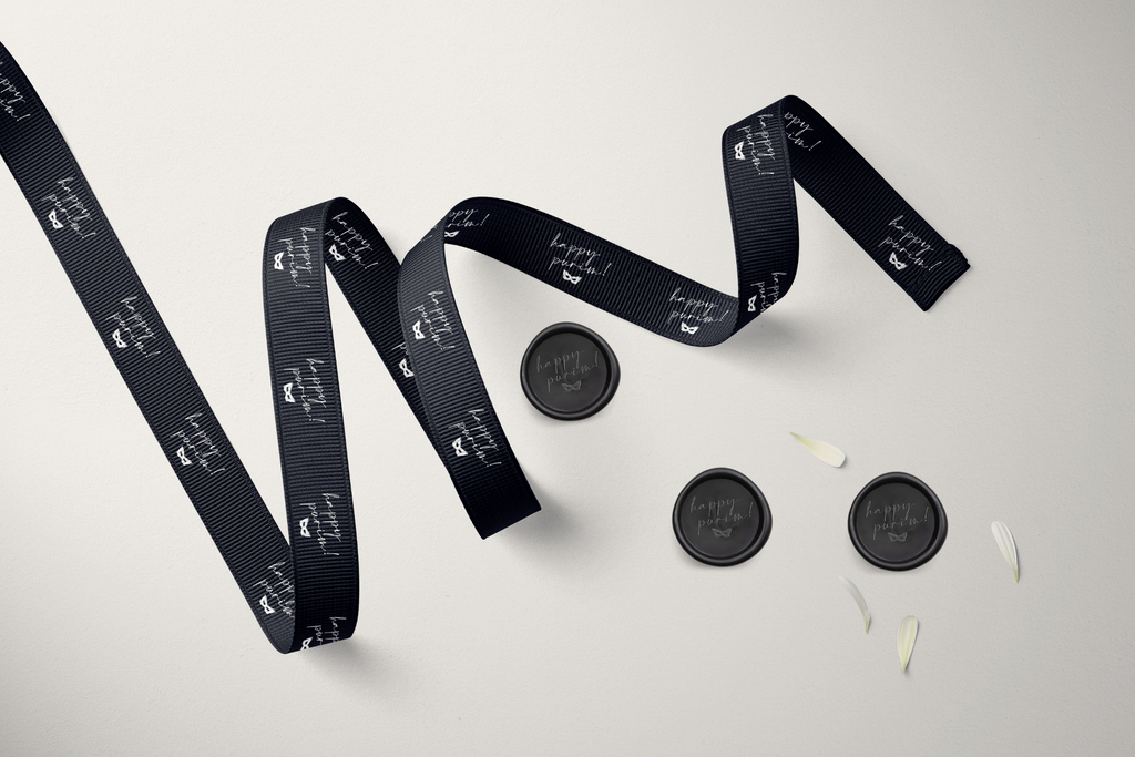 Happy Purim Mask Grosgrain Ribbon