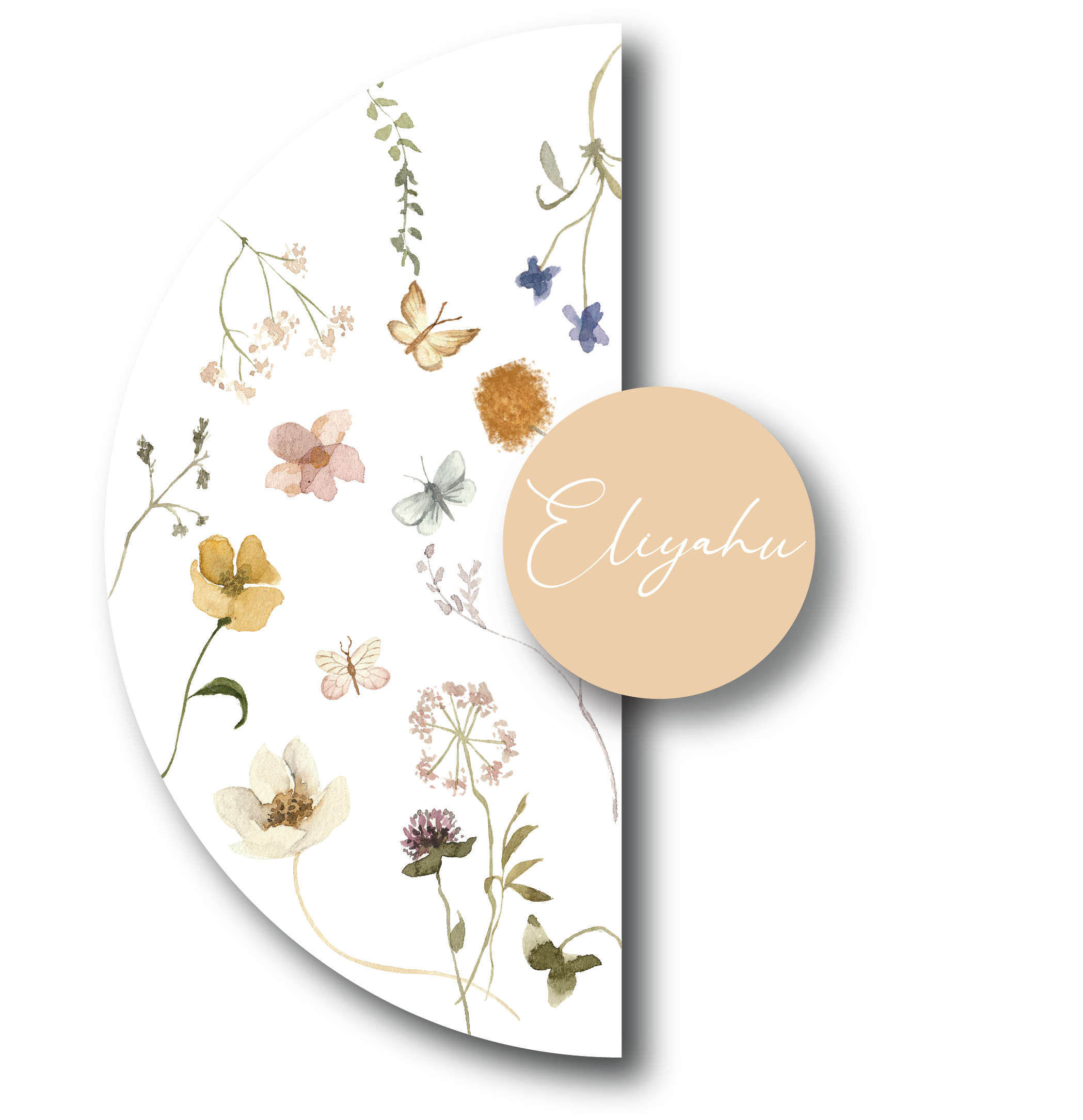 Spring Blooms Plate Insert with Name Card