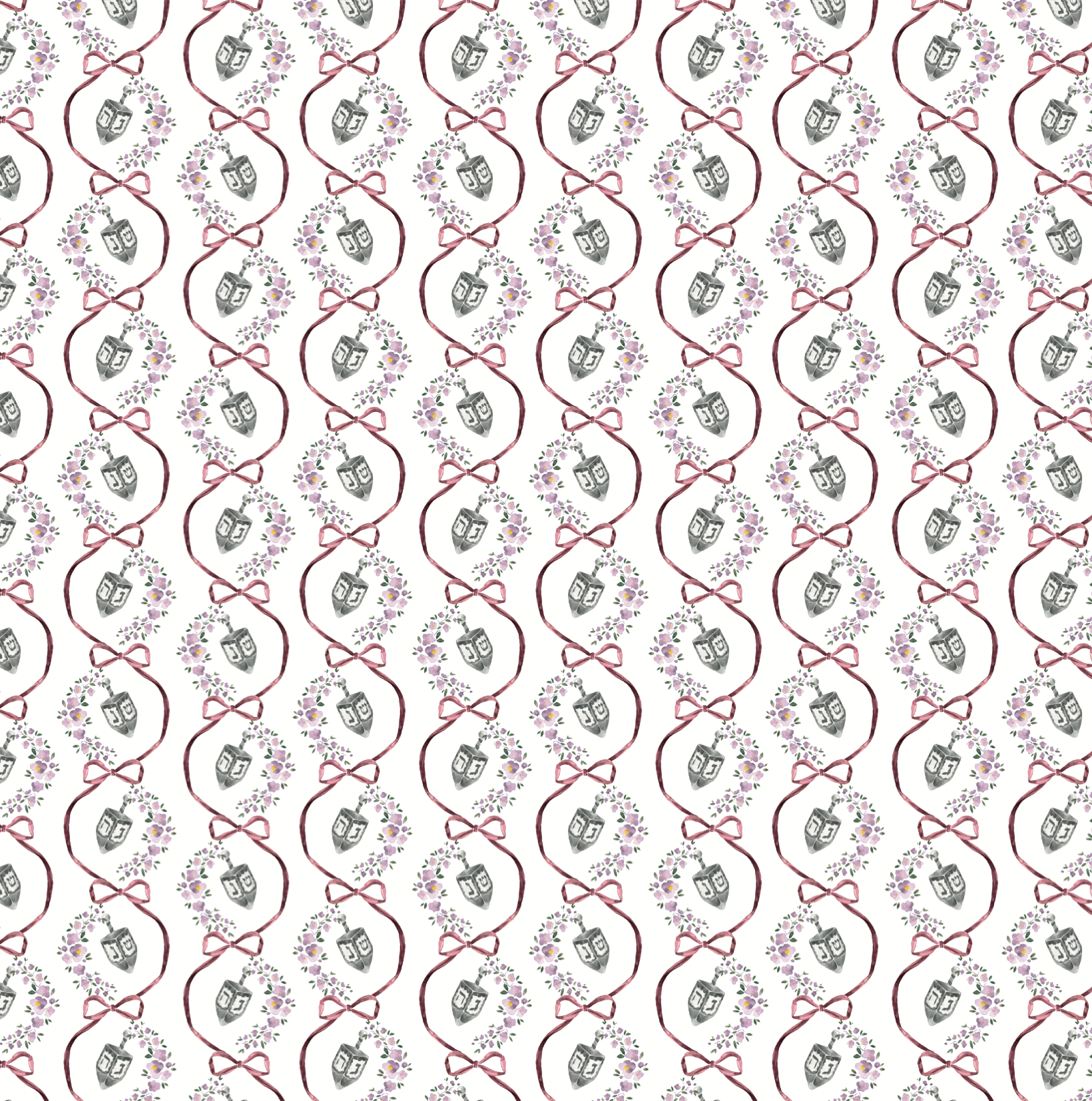 Garland Dreidel Gift Wrap Paper