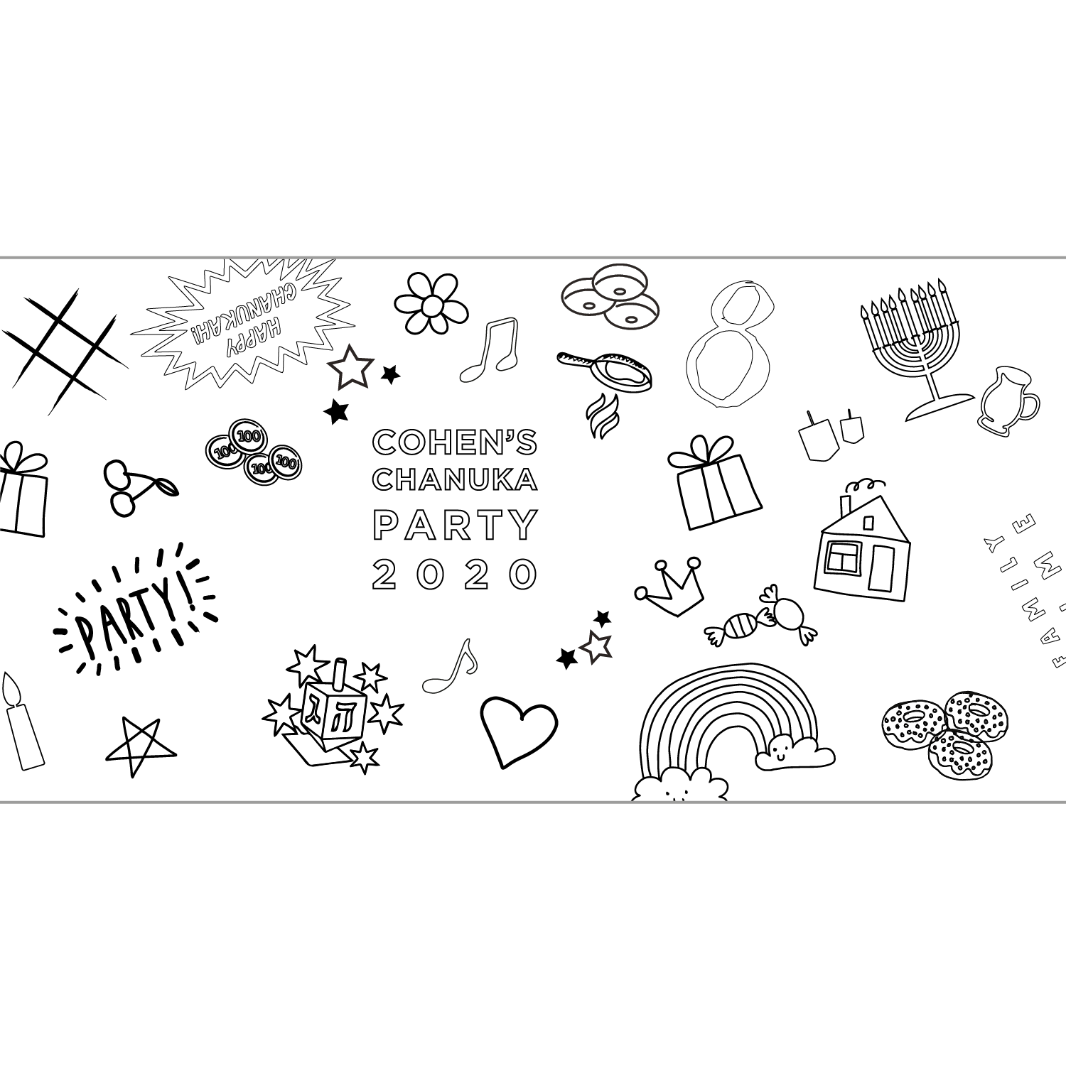 Colorfun Chanuka Table Runner